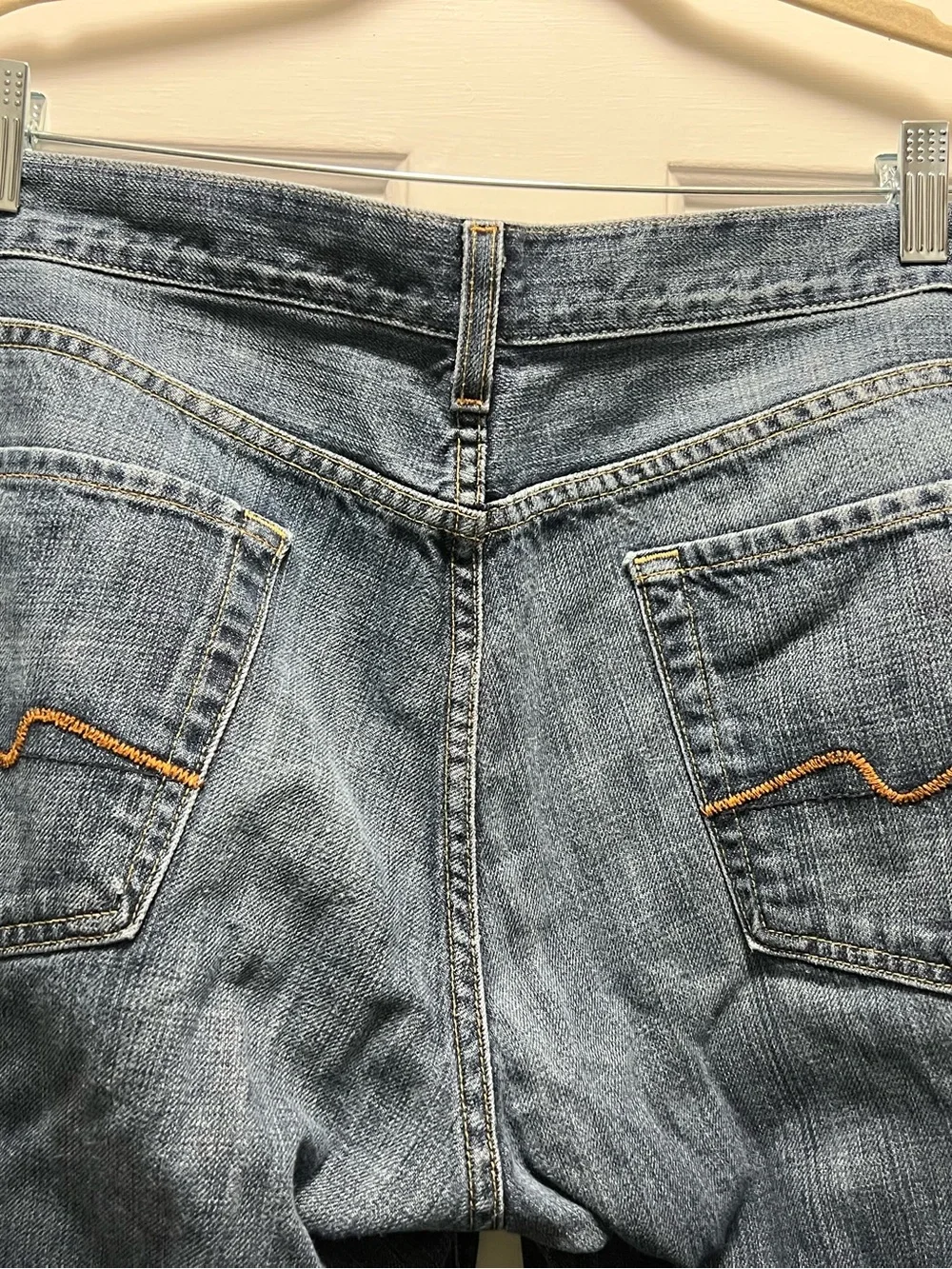 7 For All Mankind Men's Bootcut Jeans in Medium Blue